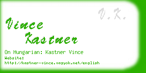 vince kastner business card